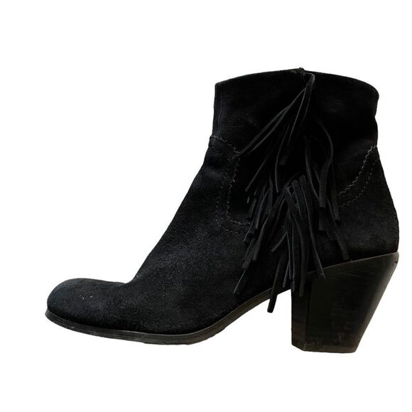 SAM EDELMAN Black Fringe Booties Size 10 - Picture 3 of 13